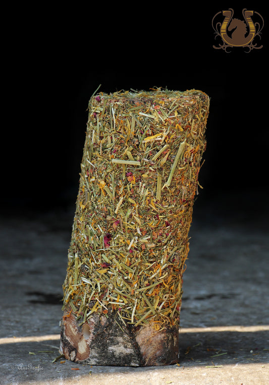 Knabberholz Wiese Boxenbeschäftigung